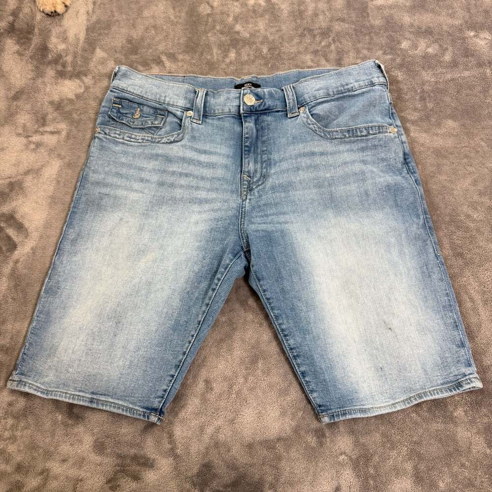 True Religion Ricky Men's Relaxed Straight Denim Flap Pocket Shorts